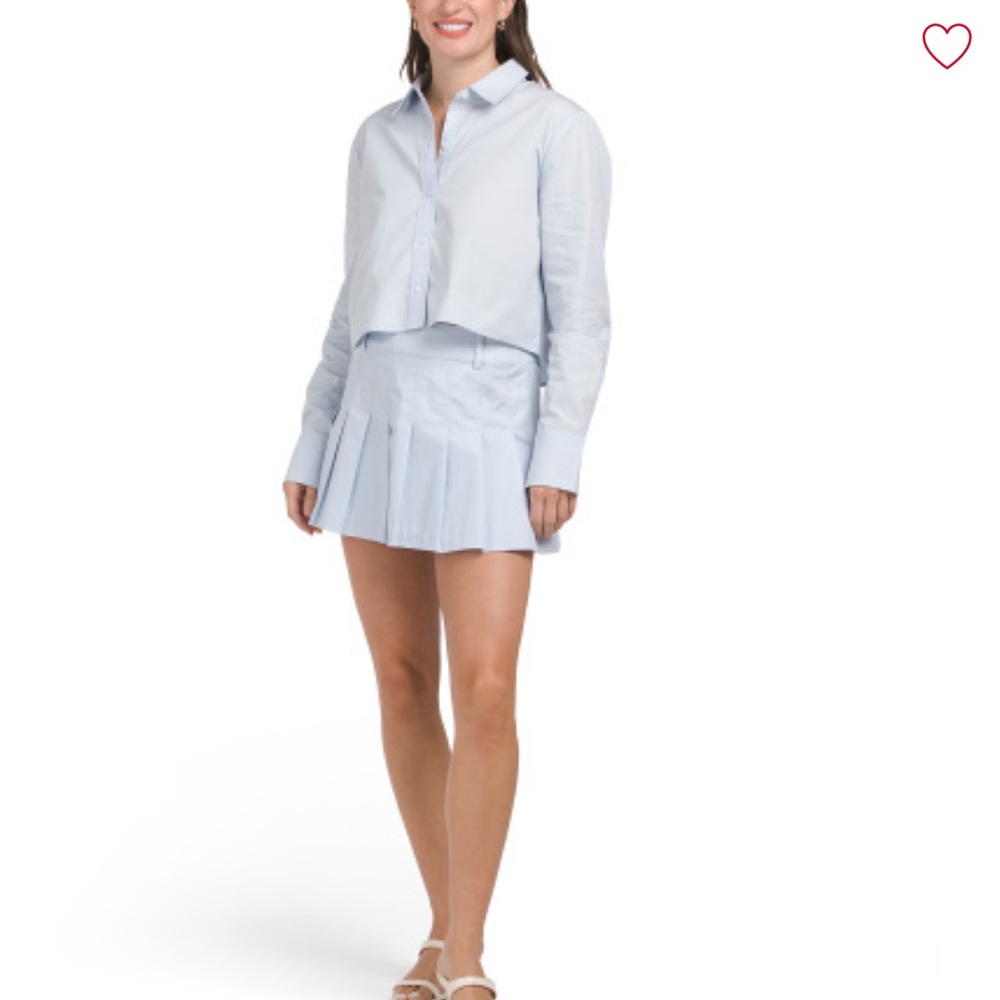 WAYF Poplin Pleated Skirt set